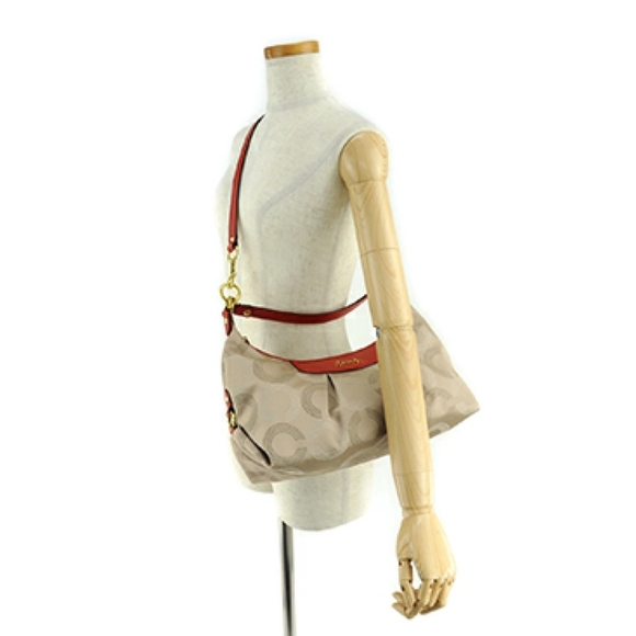 COACH Ashley Dotted Op Art Convertible Hobo F20031 Size 14" X 9" X 6" - Picture 2 of 12